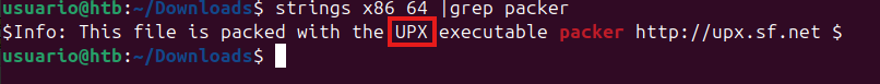 Detección de UPX con strings
