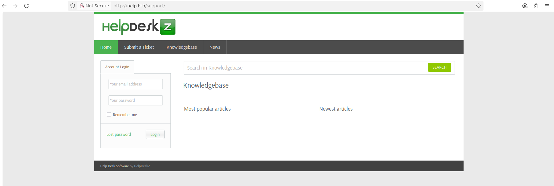 HelpDeskZ portal