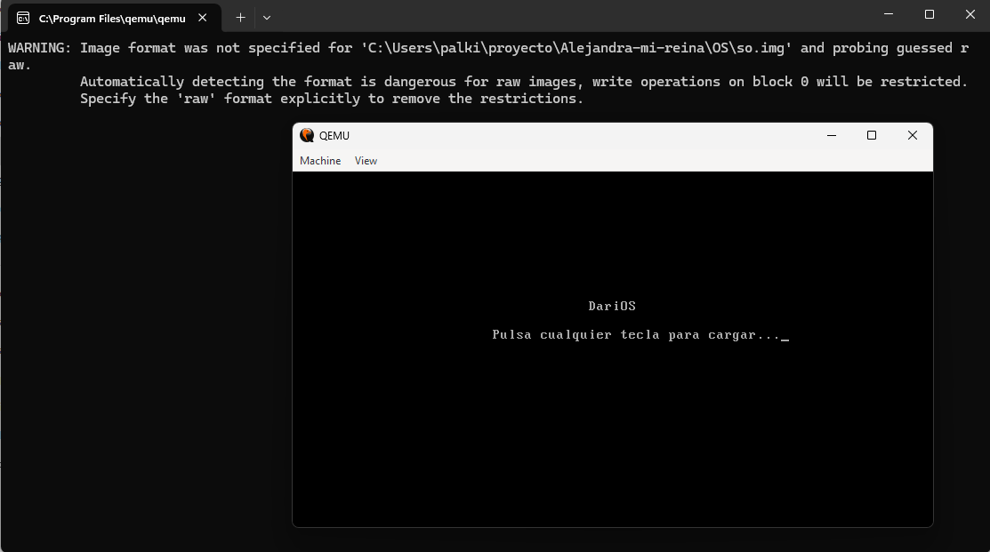&quot;Ejecucion de qemu&quot;